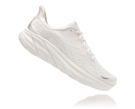 Hoka One One Clifton 8 - Sapatos Ortopédicos Homem Branco / Branco | PT-GJCMRUw